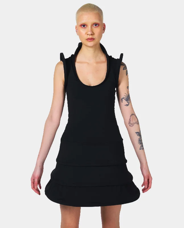 Embrace New Fashion CYBERLAB ENTRAPMENTED DRESS BLACK