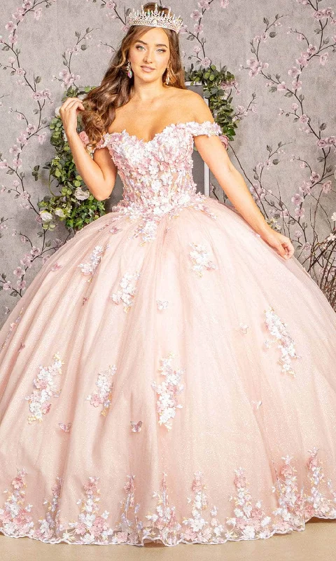 Urban Fashion Elizabeth K GL3182 - Off-Shoulder Floral Ballgown
