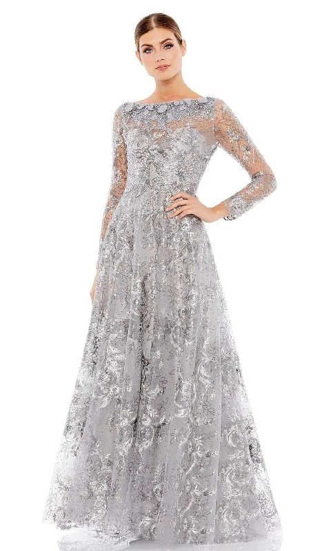 Latest Fashion Mac Duggal - 67498 Bateau Floral Embroidered Gown