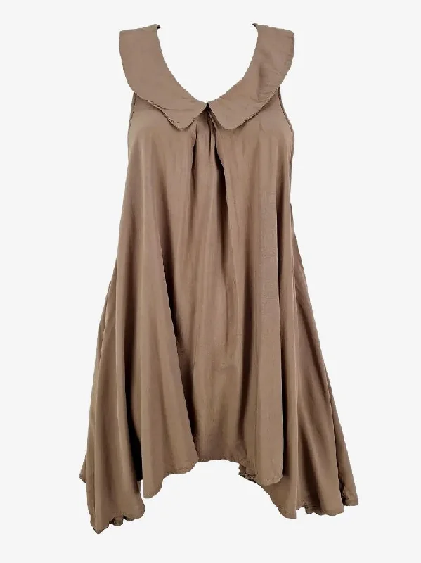 Essentials On Sale Mossman Taupe Relaxed Collared Mini Dress Size 8