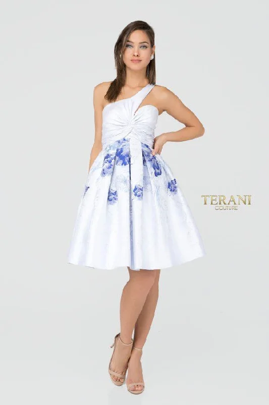 Woman Clothing Terani Couture 1911P8001 One Shoulder Short Dress