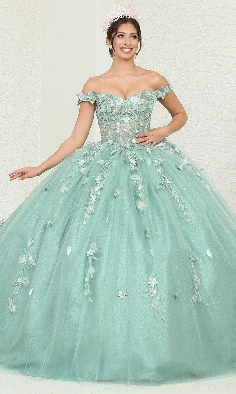 Vintage-Inspired Style Offers May Queen LK240 - Floral Applique Ballgown
