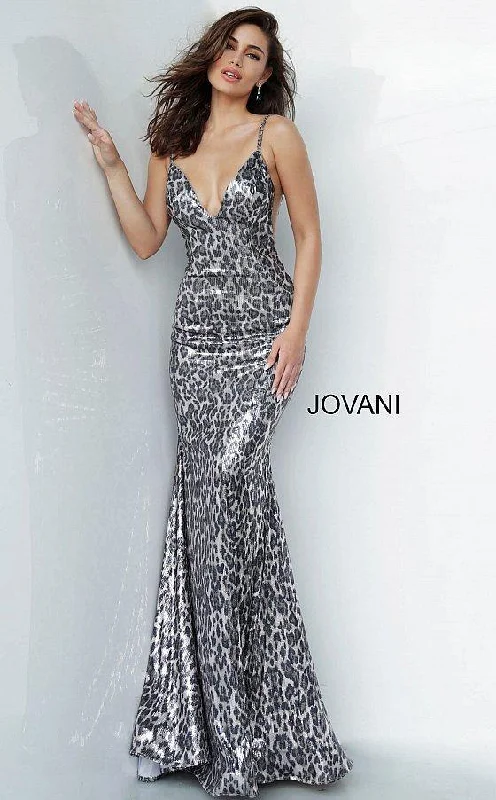 Premium Fashion Jovani 4087 Prom Long Animal Print Dress