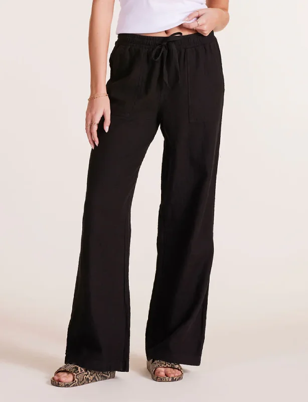 Trendy Pulse Wide Leg Pocket Pant, Black