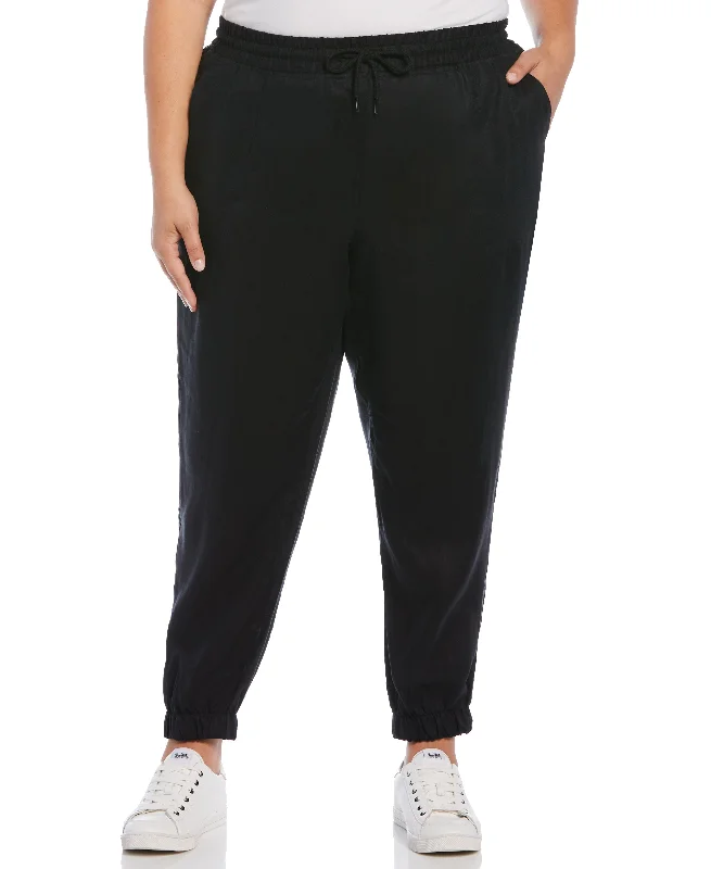 Limited Stock, Big Sale Plus Size Linen Drawstring Jogger