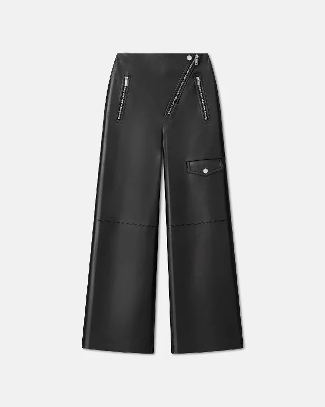 Exclusive Discounts Hayes - Regenerated Leather Straight-Leg Pants - Black