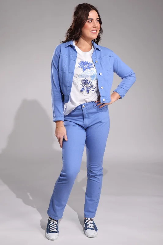 Trendy Threads Stretch Cotton blend Regular Jeans | SOFT BLUE | 6926A1