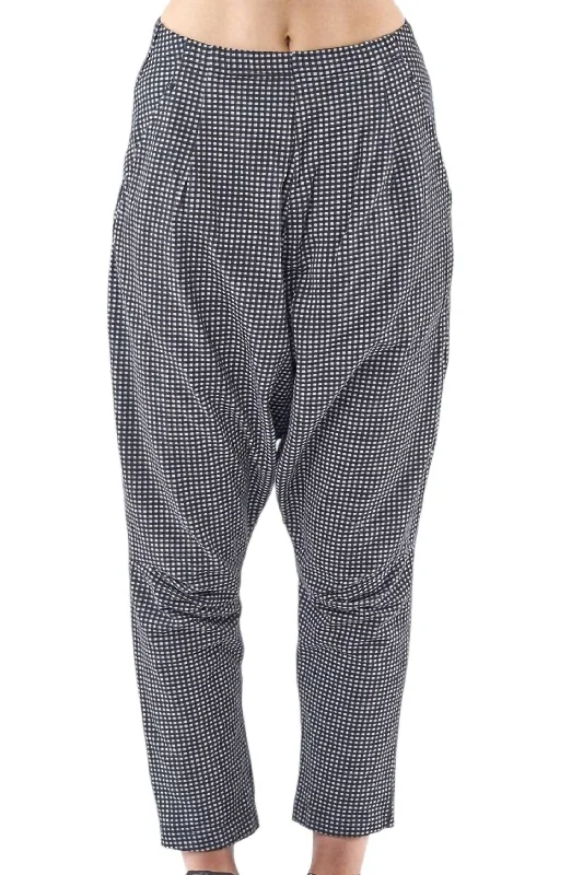 Day To Night Styles Women's Check Drop Crotch Trousers In Crncheck