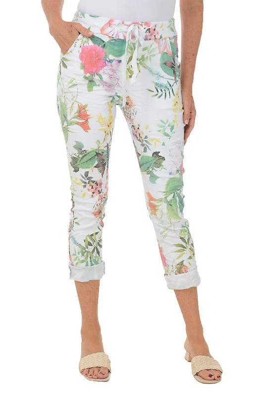 Special Offer For You White Garden Drawstring Jogger Pant
