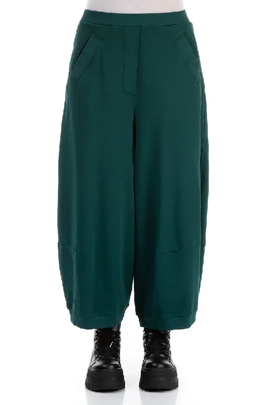 Unleash Your Style Wide Emerald Cotton Trousers
