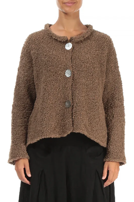 Premium Fashion Caramel Alpaca Wool Cardigan