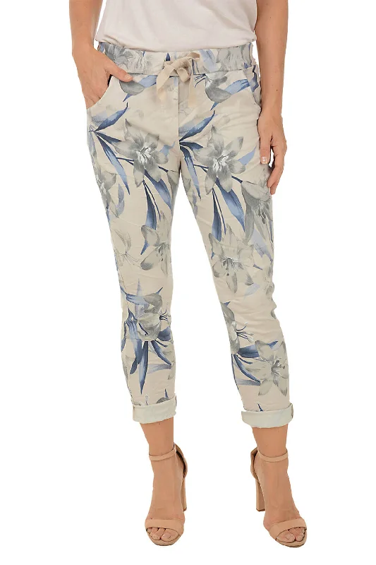 The Latest Fashion Trends Beige Lily Drawstring Jogger Pant