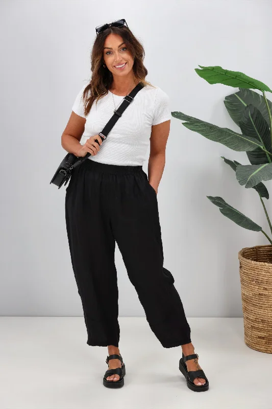 Embrace New Fashion Cali & Co Linen Pant with Side Pocket Black