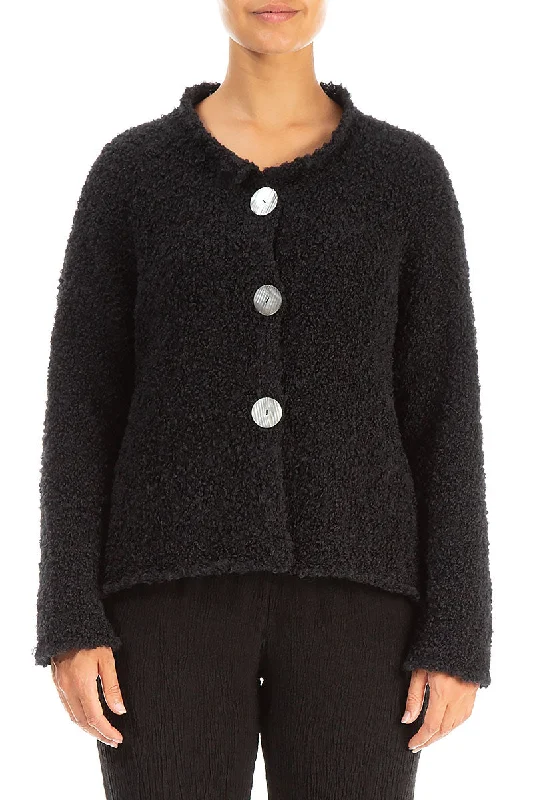 Best Boutiques Online Black Alpaca Wool Cardigan