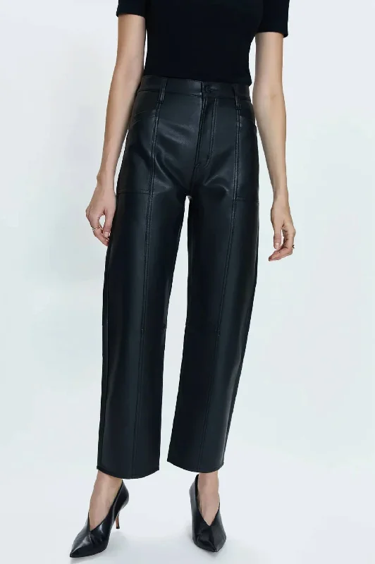 Vintage Fashion Taylor Bow Leg Pants In Slate Black