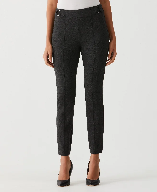 Relaxed Style Slim Leg Ankle Pant with Hardware