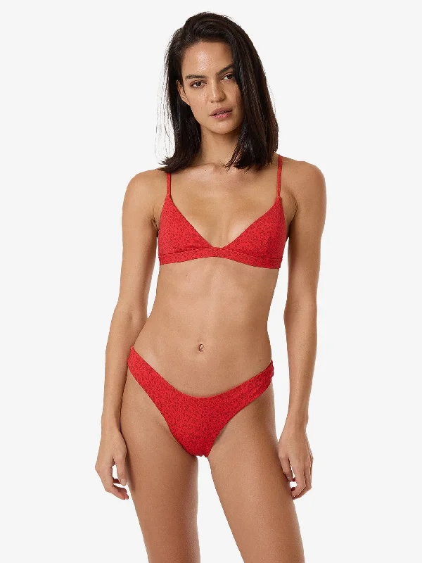 Unique Women’s Fashion Pieces Zinnia Fixed Triangle Bikini Top - Flame Red