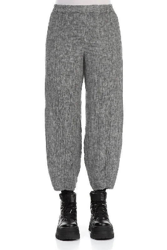 Fall Sale, Prices Drop Taper Grey Mélange Linen Trousers