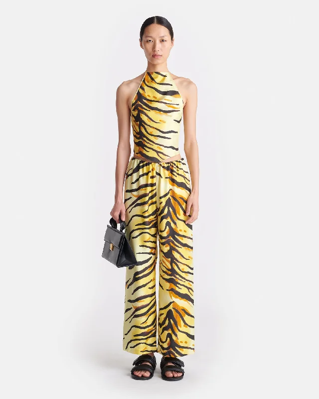 Final Sale Brenda - Printed Silk Twill Pants - Tiger