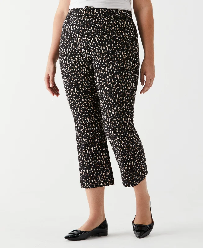 Trendy Pulse Plus Size Printed Crop Boot Cut Pant with Belt