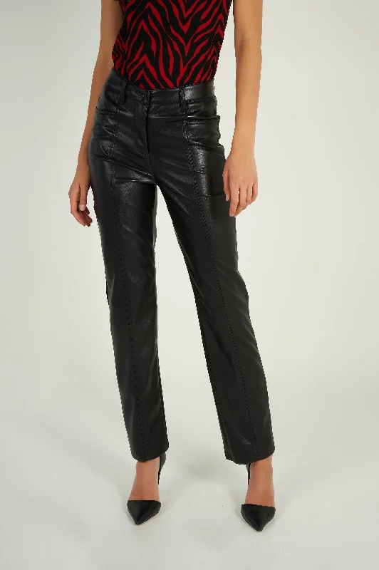 Unleash Your Fashion Pantalon droit en faux cuir - AIKO - (E-C9) - VENTE FINALE