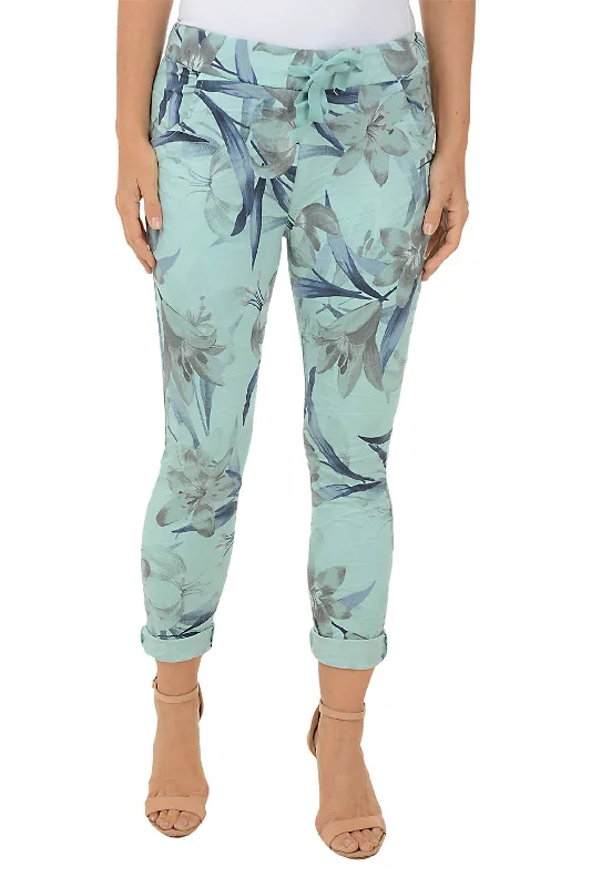 Snag Fabulous Fashion Bargains Aqua Lily Drawstring Jogger Pant