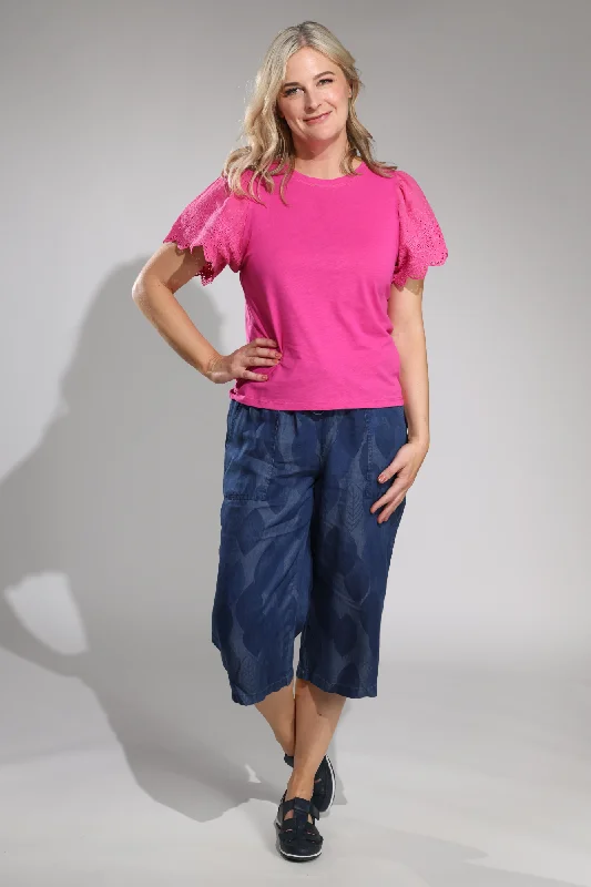 Winter Warehouse Sale Printed Tencel Mid Calf Pants | LEAF | 6643A1