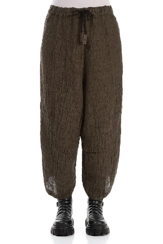 New Season Fashion Preview Wide Tie Up Silver Sage Mélange Linen Trousers