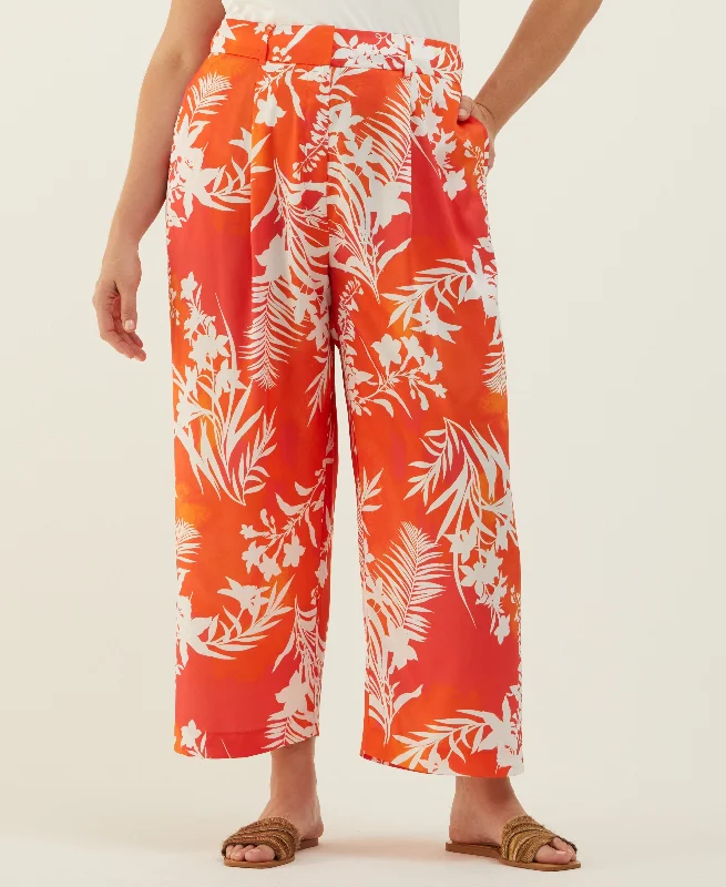 You'Ll Love Us Because Plus Size Wildflower Print Wide Leg Ankle Pant