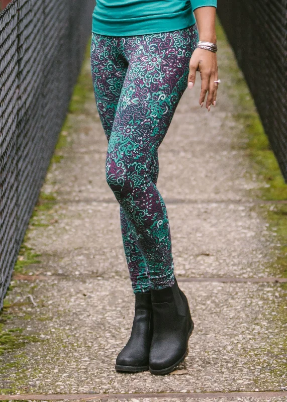 Latest Fashion Victoria Leggings - Teal/Maroon