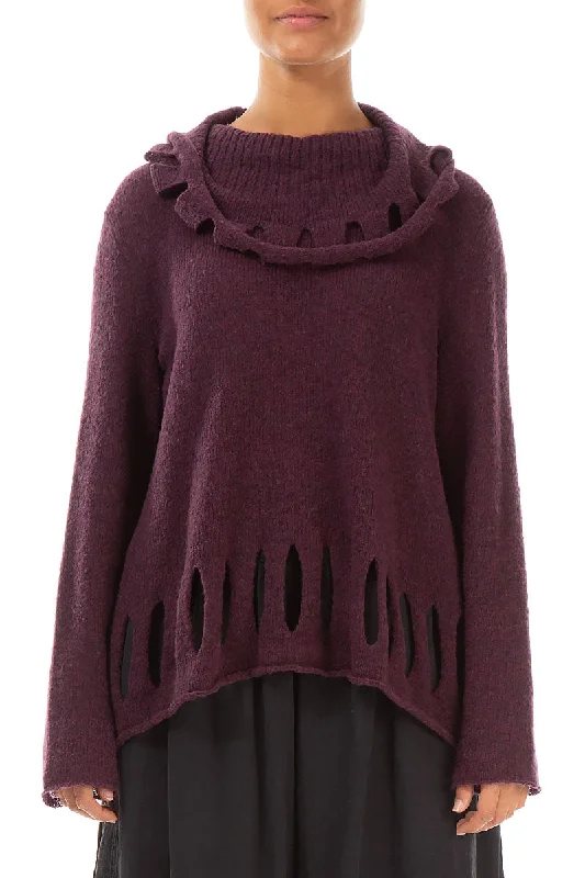 Online Clothing Boutiques Cut Out Mulberry Wool Sweater