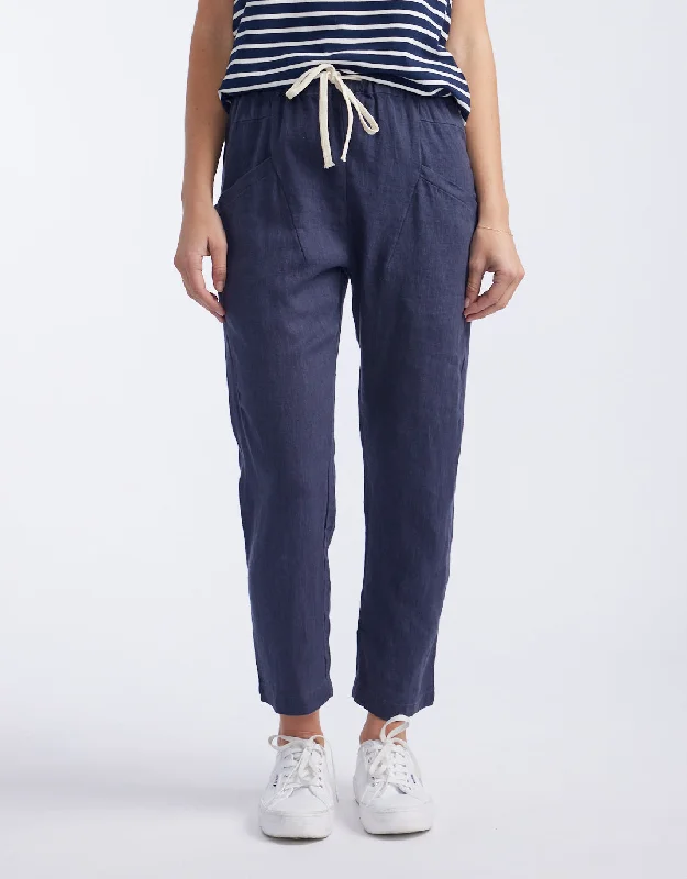 Special Offer Luxe Linen Pants - Washed Navy