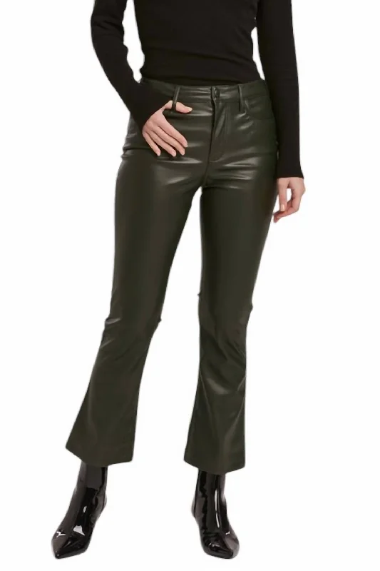 High End Fashion Audrey Leather Pant In Hunter Green