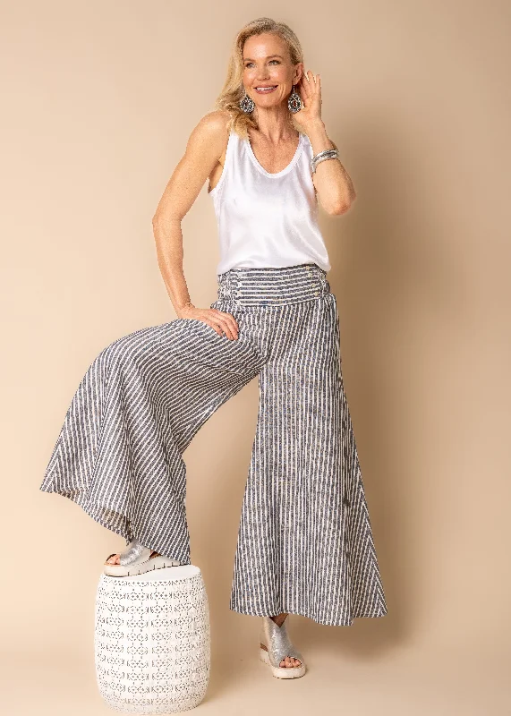 Modern Fashion Sale Estella Linen Blend Pants in Navy