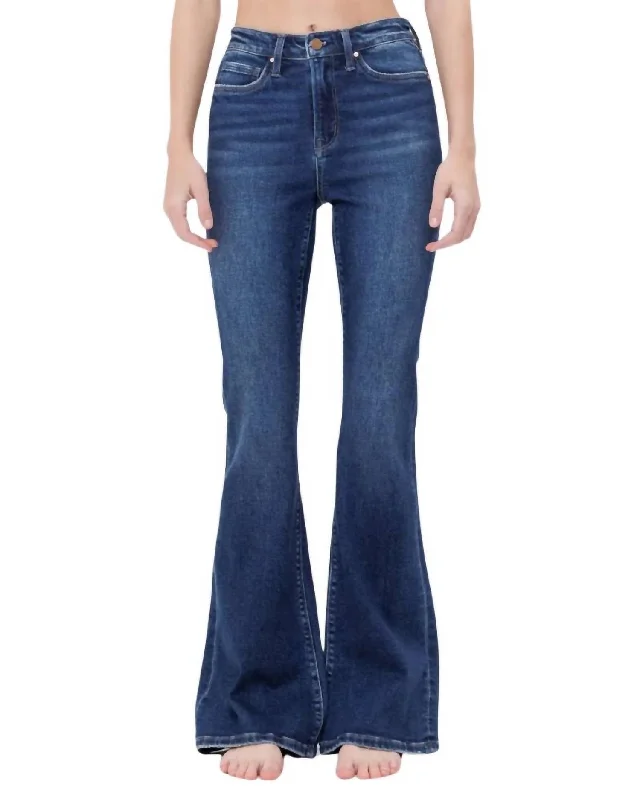 Casual Chic High Rise Flare Jeans In Naxos