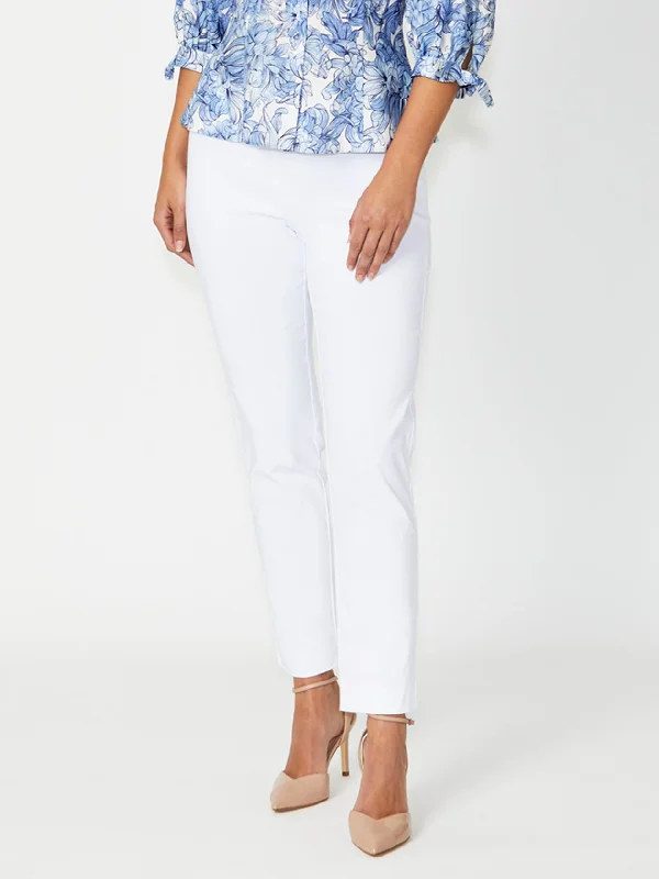 Comfortable Chic Nancy White Bengaline Pant