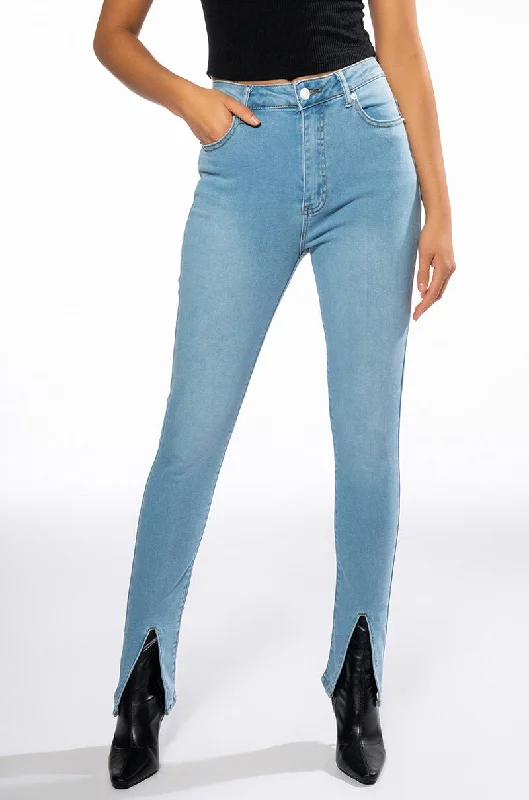 New Season Fashion Preview NIGHTFALL MID RISE SKINNY JEANS WITH FRONT SLIT