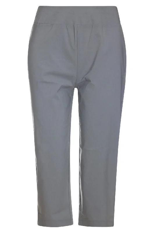 Comfortable Chic Micro Stretch Mid Calf Pants | SILVER | 2146AR