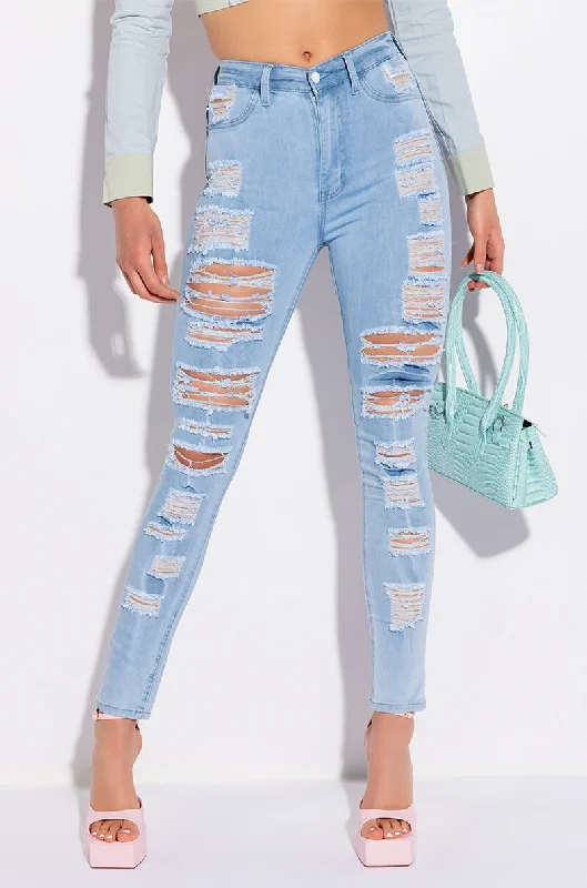 Style Your Wardrobe SHOW ME BABY DISTRESSED SKINNY JEANS