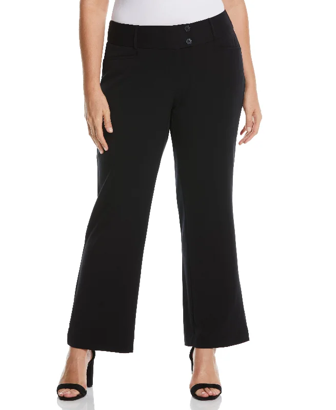 Street Style Fashion Plus Size Gabardine Bootcut Pant - Curvy Fit