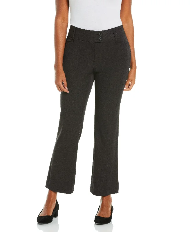 Women's Clothing Petite Gabardine Bootcut Pant Short - Curvy Fit