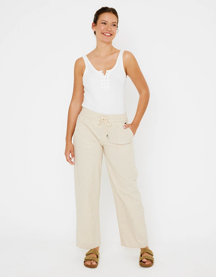 Daring Fashion Promotions Pantalón Largo Beige - Gamoa