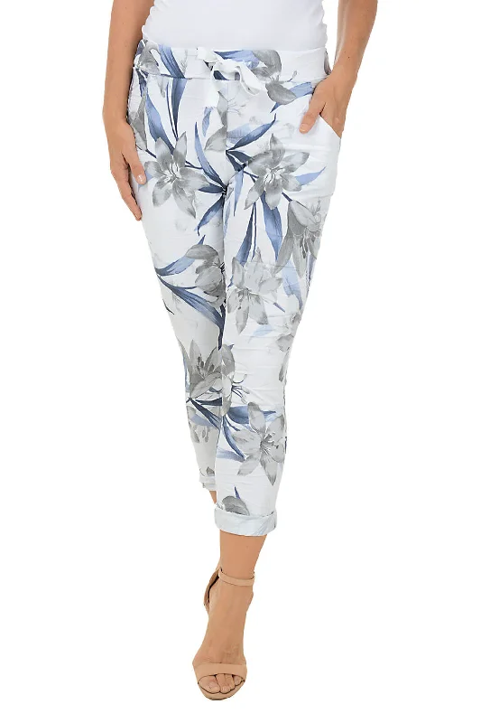 The Latest Trends White Lily Drawstring Jogger Pant
