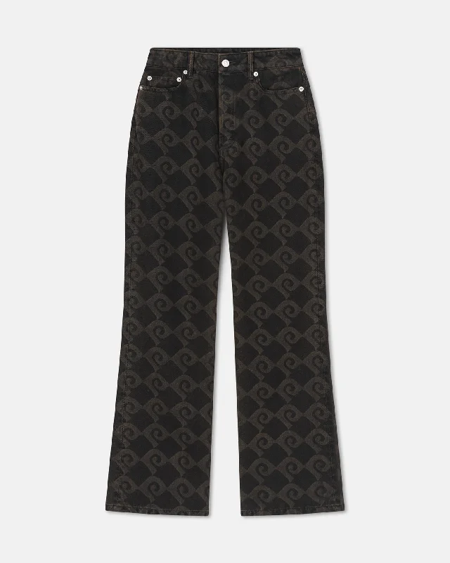 Special Offers Raiden - Printed Bootcut Jeans - Diamond Check Black