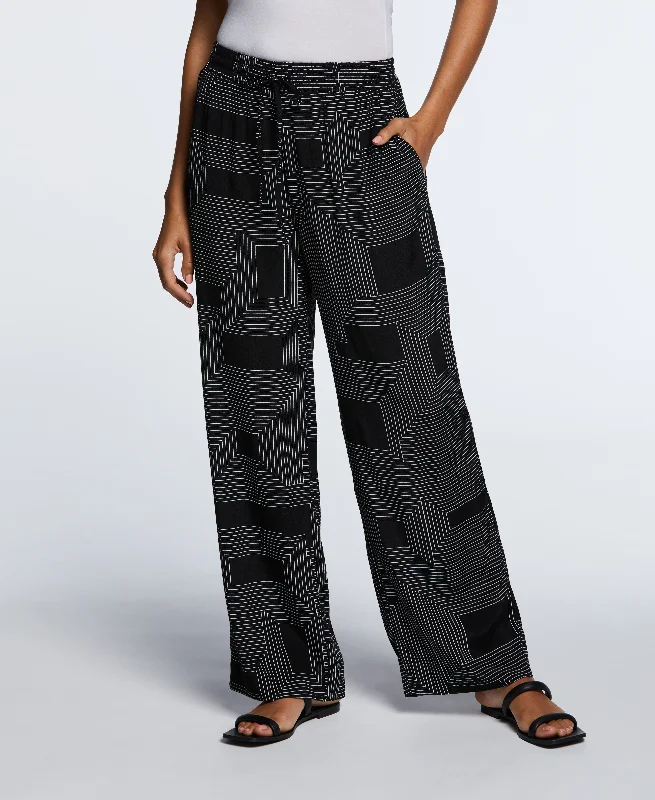 Graceful Fashion Petite Size Eco Fabric Pull On Wide Leg Pant