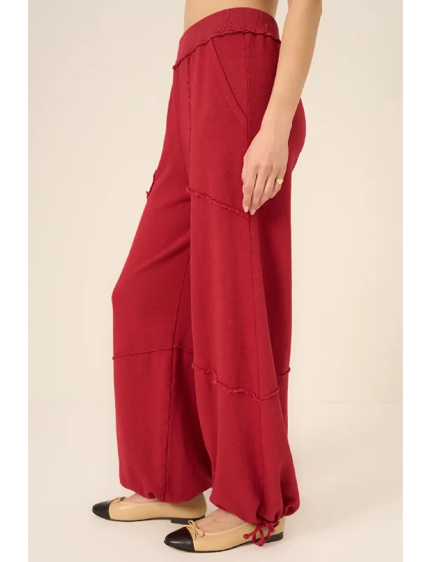 The Epitome Of Modern Women's Fashion Mystic Parachute Terry Jogger, Red Currant