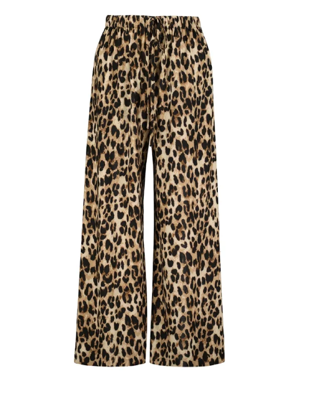 Style Versatile Women's Collection Serafina Draw String Pant, Leopard