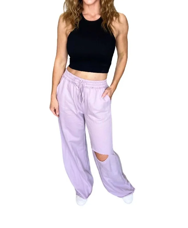 The Latest Fashion Trends Weekend Hero Wide Leg Sweatpants In Dusty Lavender