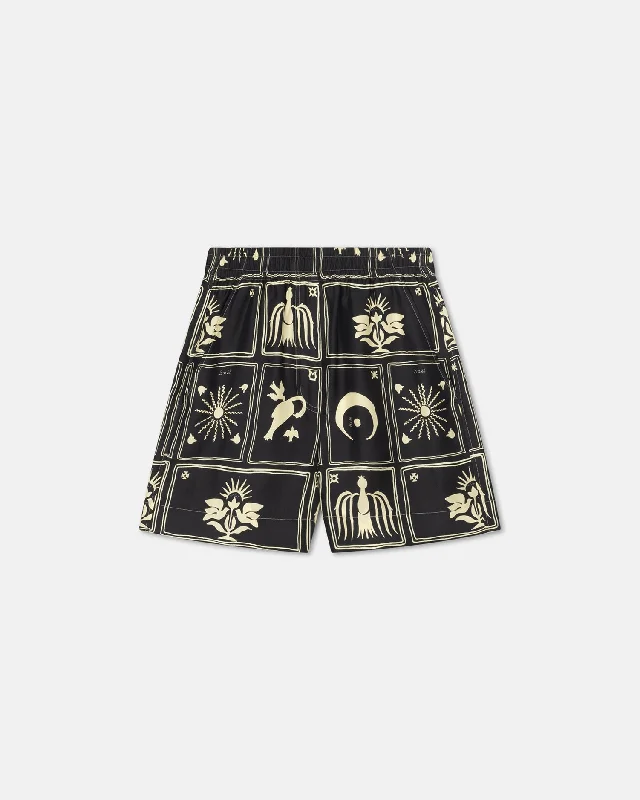 Trendy New Clothes Exter - Printed Silk-Twill Boxer Shorts - Folk Art Black