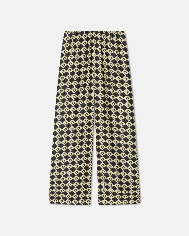 Must Haves Brenda - Printed Silk-Twill Pants - Diamond Check